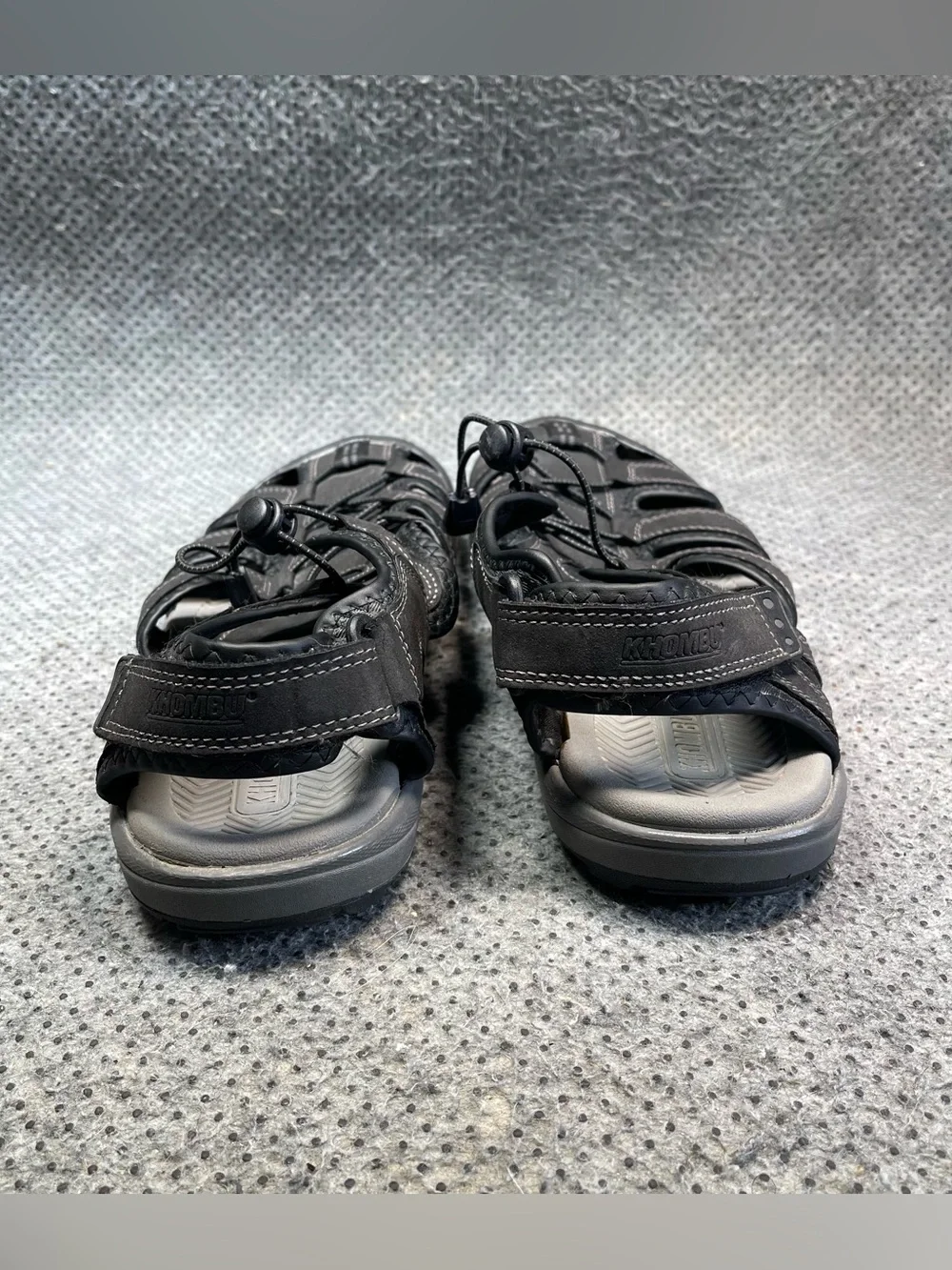 Khombu Fisherman Black Leather Sandals Size 12 Men’s